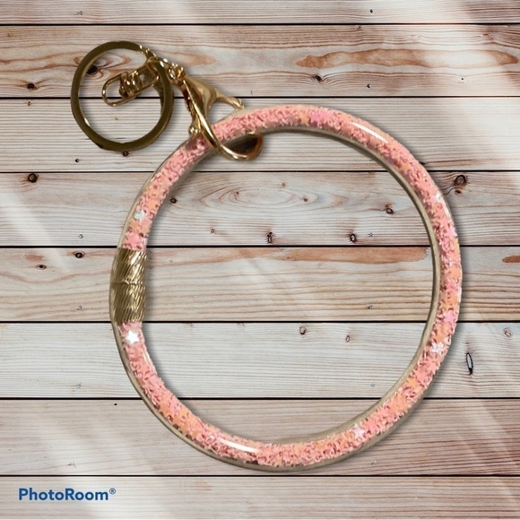 COTTON Candy Pink Ring Keychain - Picture 1 of 1